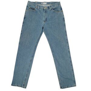 Wrangler 47 Advanced Comfort Jeans Men's 34x34 Blue Regular Fit Cowboy 1047MACMT